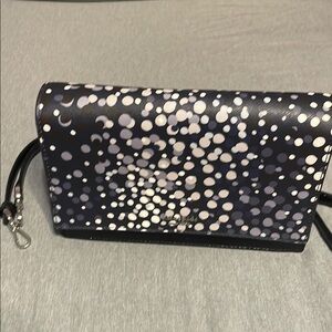 Kate Spade Black and White Clutch with Metallic Accents